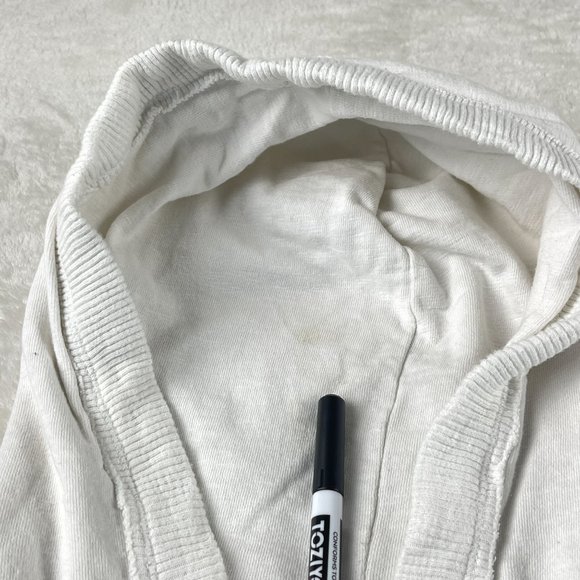 Aeropostale‎ Y2K Short Sleeve Hoodie Sweatshirt Womens Sz M White Half Zip Vtg - Picture 8 of 13